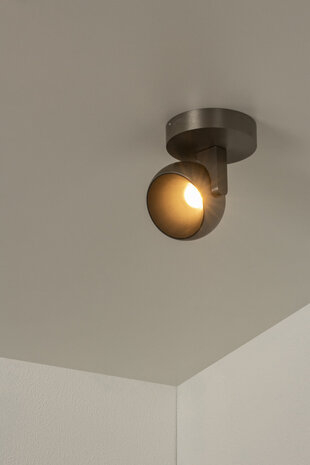 Lucide ESFERA - Plafondspot - Ø 11,2 cm - LED Dimb. - 1x11W 2700K - Grijs ijzer - Premium