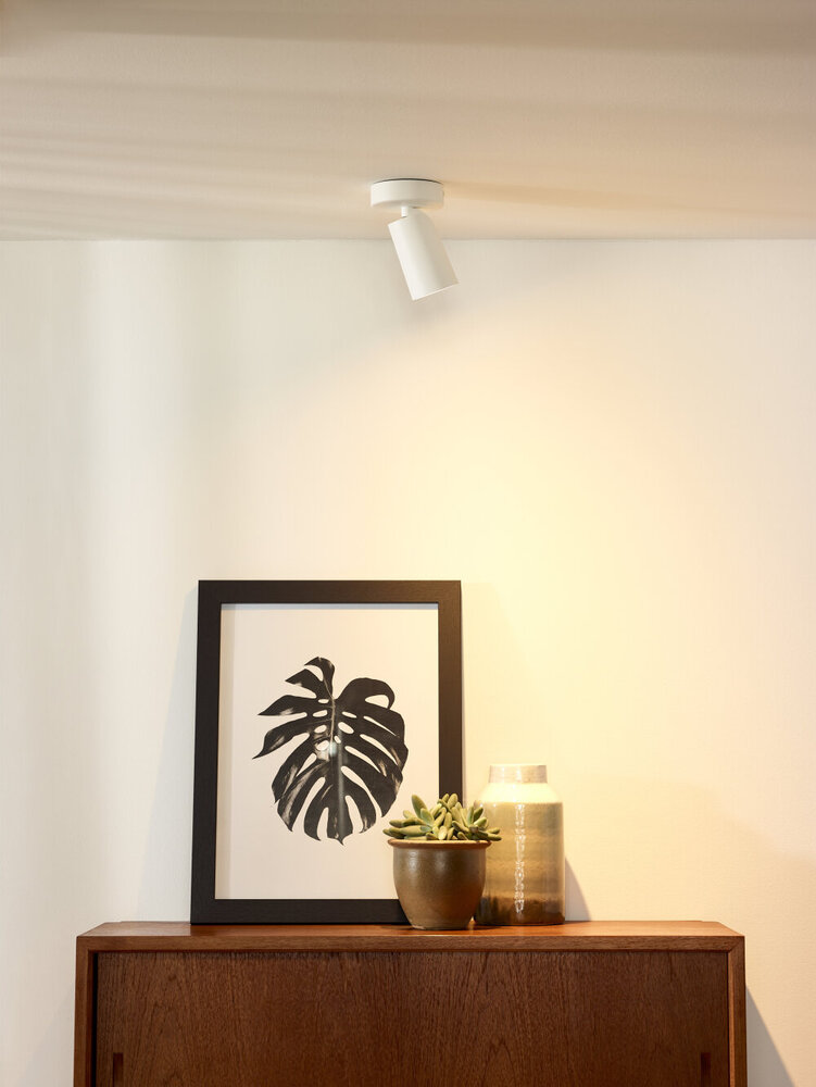 Lucide XYRUS - Plafondspot - Ø 9 cm - LED Dim to warm - GU10 (MR16) - 1x5W 2200K/3000K - Wit