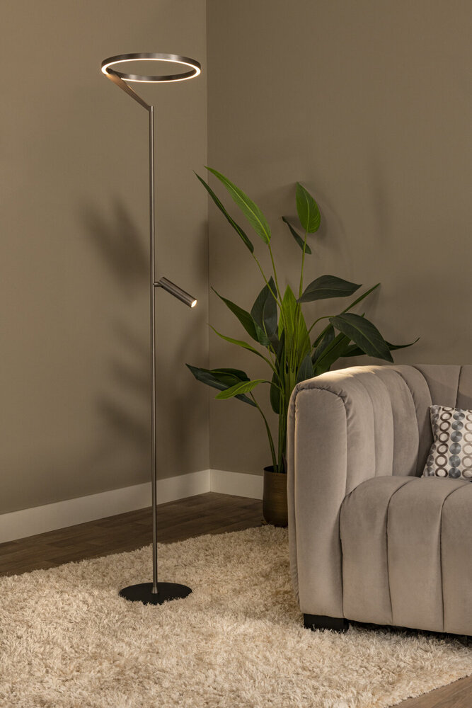Lucide APPLAUSE - Vloerlamp - Ø 33 cm - LED Dimb. - CCT - 2700K/4000K - Grijs ijzer - Premium Lucide APPLAUSE - Vloerlamp - Ø 33 cm - LED Dimb. - CCT - 2700K/4000K - Grijs ijzer - Premium