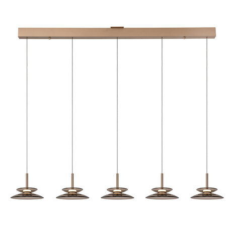 Lucide SANTIAGO - Hanglamp - LED Dimb. - CCT - 5x10W 2700K/4000K - Amber - Premium Lucide SANTIAGO - Hanglamp - LED Dimb. - CCT - 5x10W 2700K/4000K - Amber - Premium