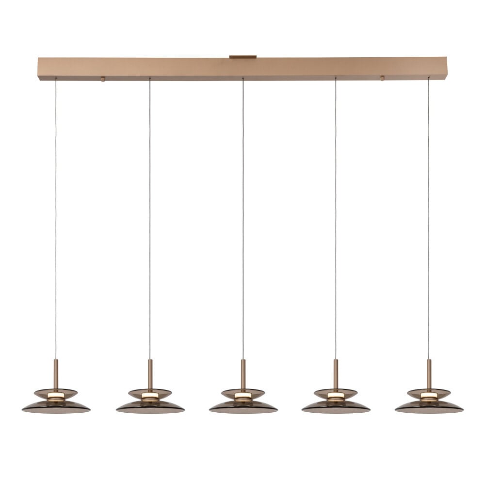 Lucide SANTIAGO - Hanglamp - LED Dimb. - CCT - 5x10W 2700K/4000K - Amber - Premium