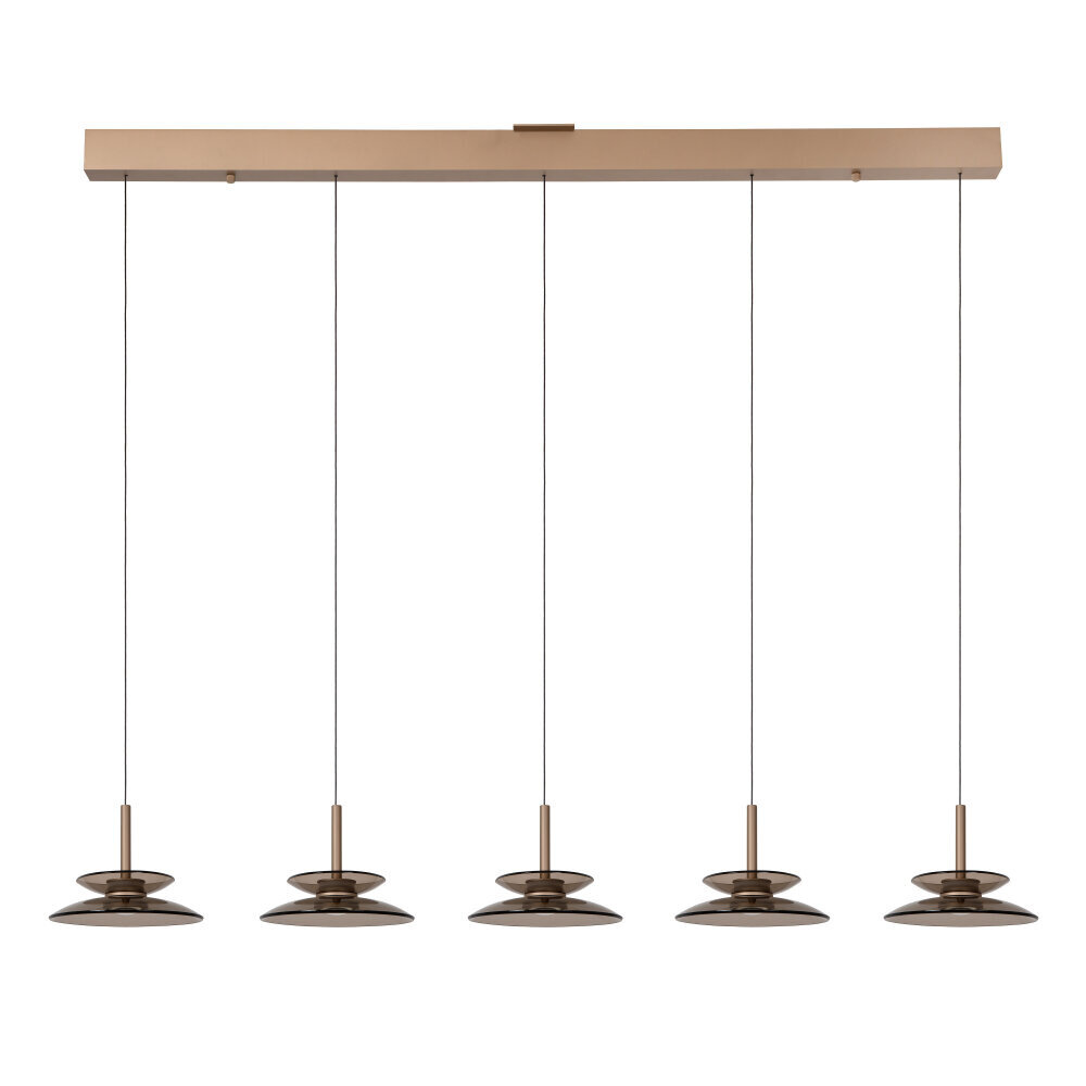 Lucide SANTIAGO - Hanglamp - LED Dimb. - CCT - 5x10W 2700K/4000K - Amber - Premium Lucide SANTIAGO - Hanglamp - LED Dimb. - CCT - 5x10W 2700K/4000K - Amber - Premium