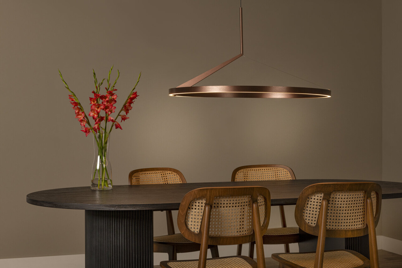 Lucide APPLAUSE - Hanglamp - Ø 80 cm - LED Dimb. - CCT - 1x50W 2700K/4000K - Handbewegingssensor - Koffie - Premium
