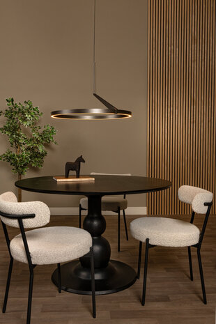 Lucide APPLAUSE - Hanglamp - Ø 60 cm - LED Dimb. - CCT - 1x32W 2700K/4000K - Handbewegingssensor - Grijs ijzer - Premium