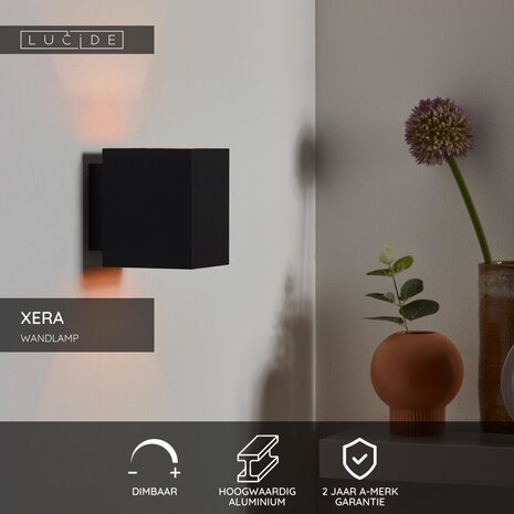 Lucide XERA - Wandlamp - 1xG9 - Zwart Lucide XERA - Wandlamp - 1xG9 - Zwart