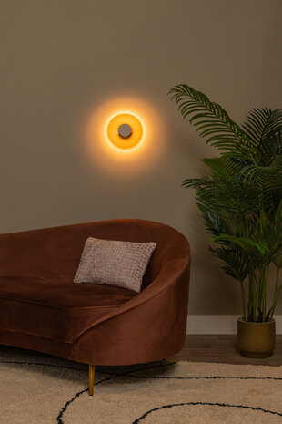 Lucide SANTIAGO - Wandlamp - Ø 23 cm - LED Dimb. - CCT - 1x10W 2700K/4000K - Amber - Premium Lucide SANTIAGO - Wandlamp - Ø 23 cm - LED Dimb. - CCT - 1x10W 2700K/4000K - Amber - Premium
