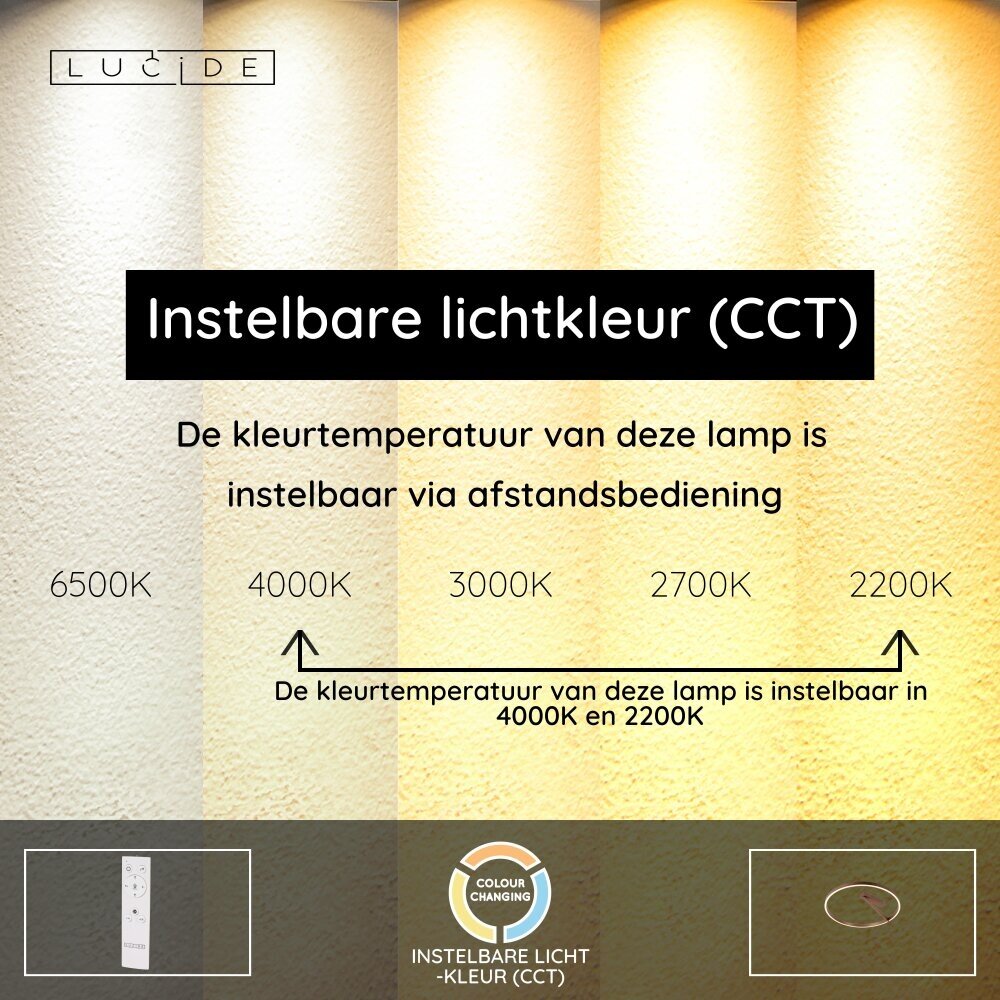 Lucide APPLAUSE - Plafonnière - Ø 60 cm - LED Dimb. - CCT - 1x40W 2200K/4000K - Koffie - Premium Lucide APPLAUSE - Plafonnière - Ø 60 cm - LED Dimb. - CCT - 1x40W 2200K/4000K - Koffie - Premium