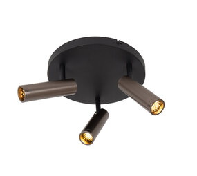 Lucide GRADO - Plafondspot - Ø 25 cm - 3xGU10 (MR11) - Grijs ijzer