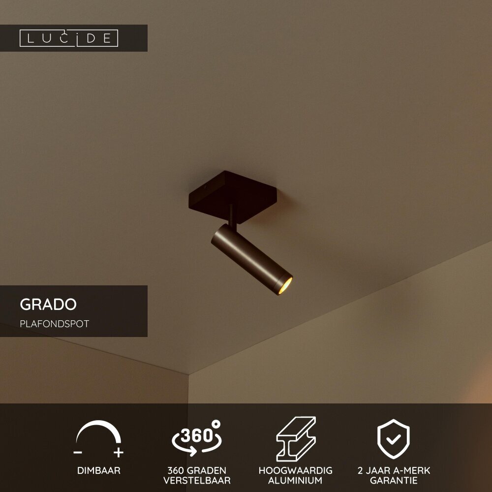Lucide GRADO - Plafondspot - 1xGU10 (MR11) - Grijs ijzer