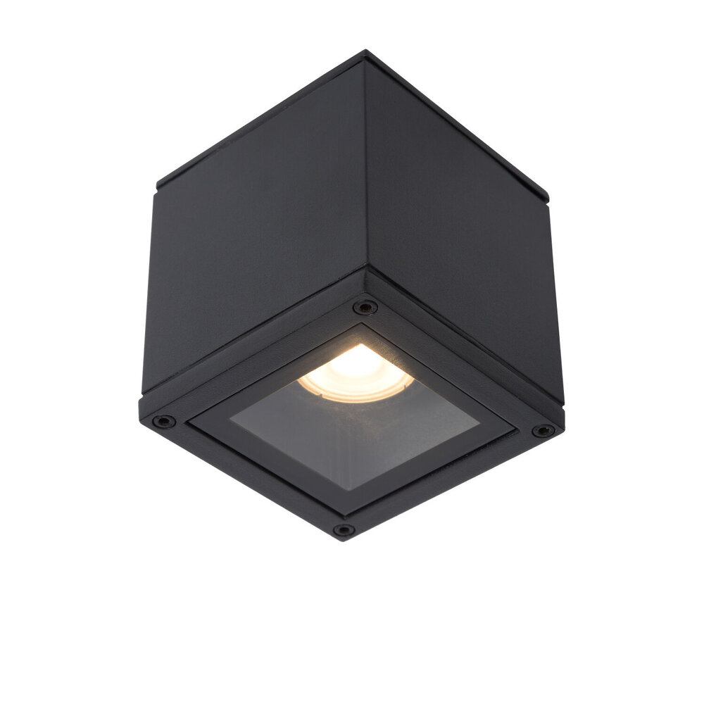 Lucide AVEN - Plafondspot Badkamer - 1xGU10 (MR16) - IP65 - Zwart