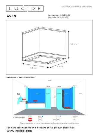 Lucide AVEN - Plafondspot Badkamer - 1xGU10 (MR16) - IP65 - Zwart Lucide AVEN - Plafondspot Badkamer - 1xGU10 (MR16) - IP65 - Zwart