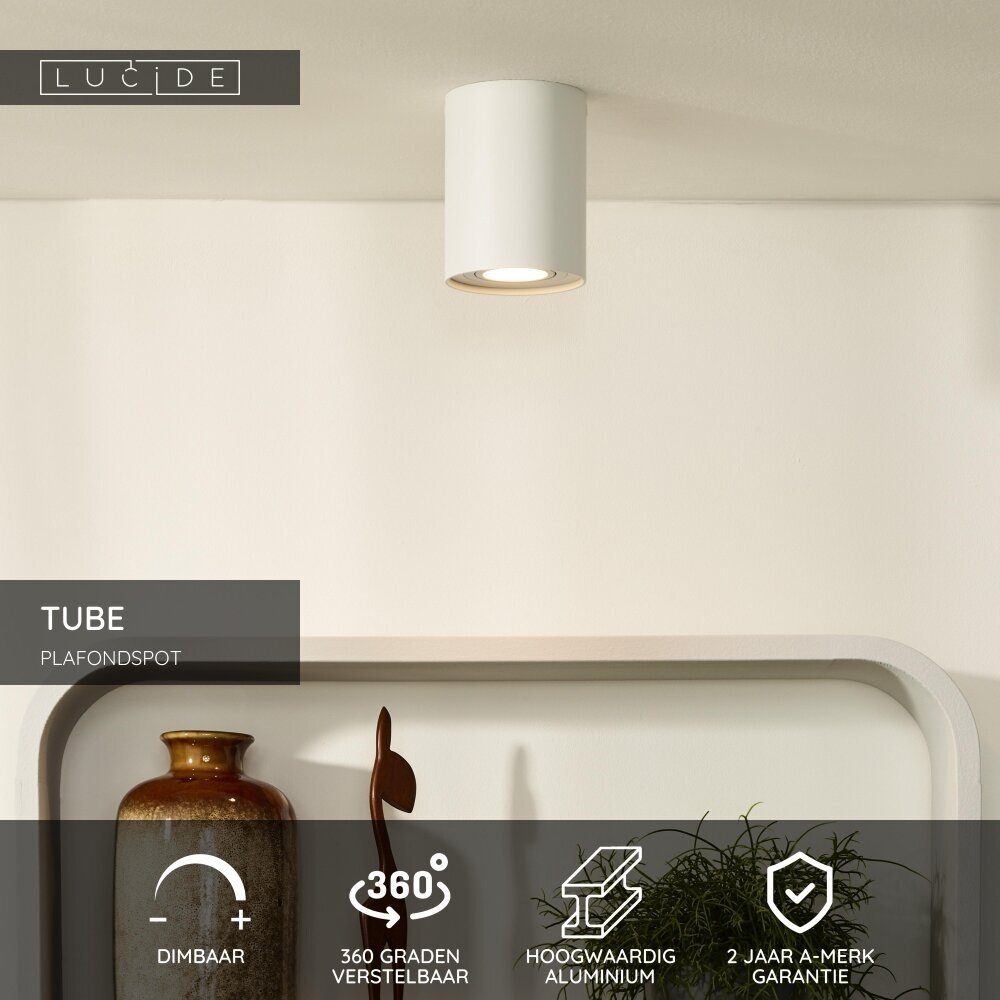 Lucide TUBE - Plafondspot - Ø 9,6 cm - 1xGU10 (MR16) - Wit Lucide TUBE - Plafondspot - Ø 9,6 cm - 1xGU10 (MR16) - Wit