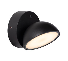 Lucide FINN - Wandlamp Binnen/Buiten - LED - 1x12W 3000K - IP54 - Dag/nacht sensor - Zwart