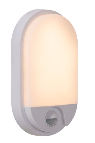 Lucide HUPS IR - Wandlamp Binnen/Buiten - LED - 1x10W 3000K - IP54 - Beweging & dag/nacht sensor - Wit Lucide HUPS IR - Wandlamp Binnen/Buiten - LED - 1x10W 3000K - IP54 - Beweging & dag/nacht sensor - Wit