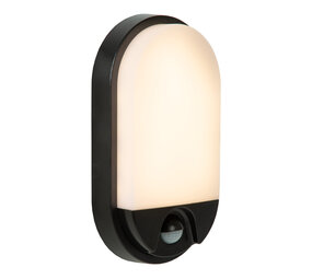 Lucide HUPS IR - Wandlamp Binnen/Buiten - LED - 1x10W 3000K - IP54 - Beweging & dag/nacht sensor - Zwart Lucide HUPS IR - Wandlamp Binnen/Buiten - LED - 1x10W 3000K - IP54 - Beweging & dag/nacht sensor - Zwart