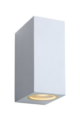 Lucide ZORA-LED - Wandspot / Wandlamp Binnen/Buiten - LED Dimb. - GU10 (MR16) - 2x5W 3000K - IP44 - Wit Lucide ZORA-LED - Wandspot / Wandlamp Binnen/Buiten - LED Dimb. - GU10 (MR16) - 2x5W 3000K - IP44 - Wit
