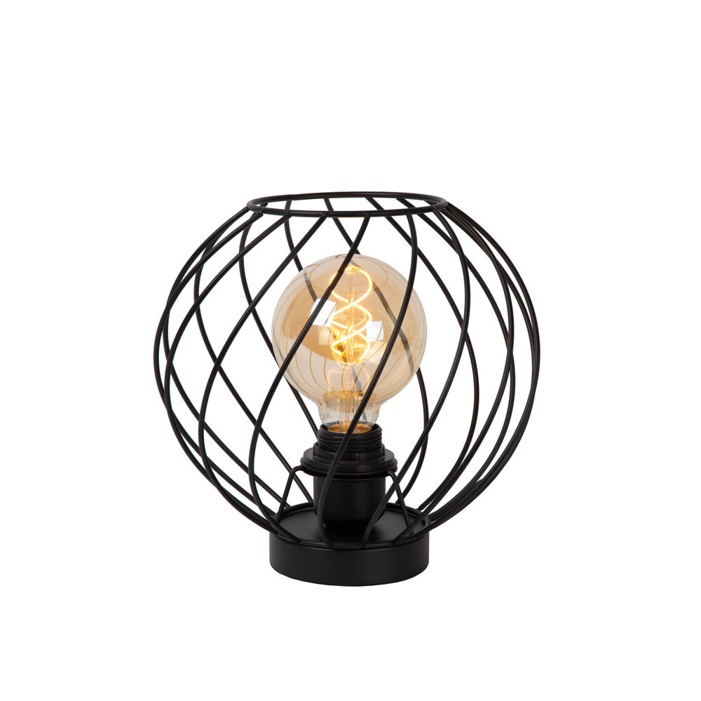 Lucide DANZA - Tafellamp - Ø 25 cm - 1xE27 - Zwart