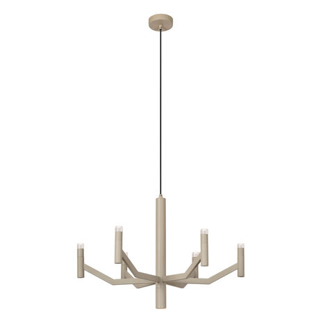 Lucide WELLINGTON - Hanglamp - Ø 60 cm - LED Dimb. - G9 - 2700K - Taupe - Vibes Lucide WELLINGTON - Hanglamp - Ø 60 cm - LED Dimb. - G9 - 2700K - Taupe - Vibes
