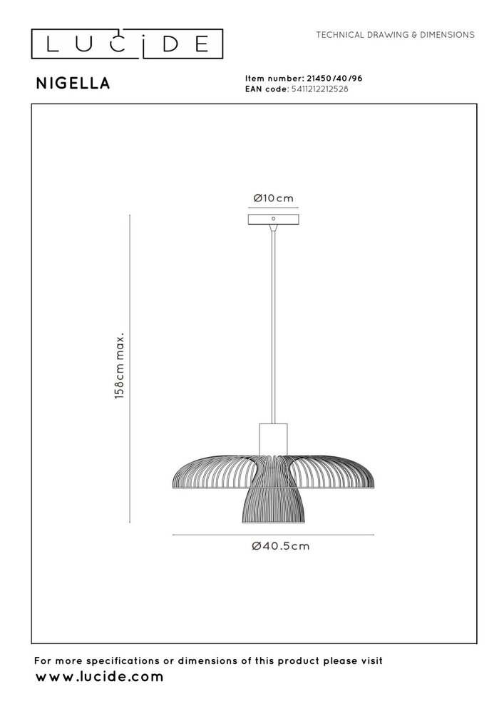 Lucide NIGELLA - Hanglamp - Ø 40,5 cm - 1xGU10 (MR16) - Koffie - Essential Lucide NIGELLA - Hanglamp - Ø 40,5 cm - 1xGU10 (MR16) - Koffie - Essential