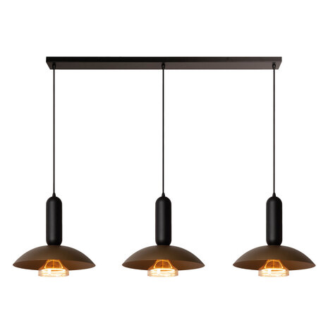 Lucide GRANTHAM - Hanglamp - 3xE27 - Koffie - Essential Lucide GRANTHAM - Hanglamp - 3xE27 - Koffie - Essential