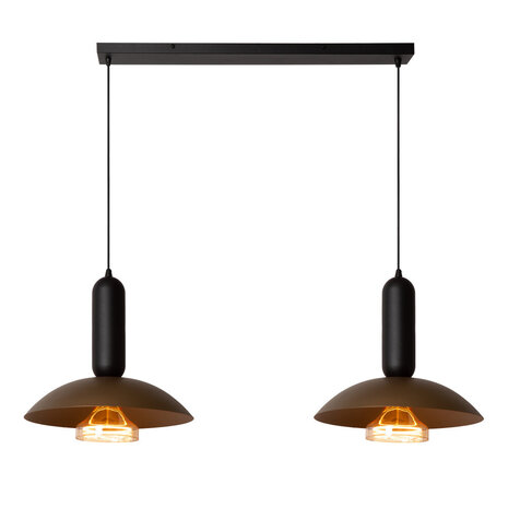 Lucide GRANTHAM - Hanglamp - 2xE27 - Koffie - Essential