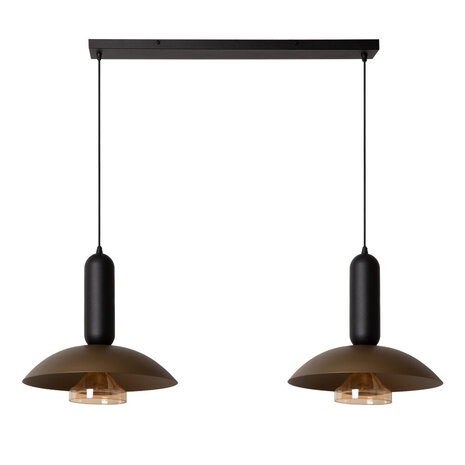 Lucide GRANTHAM - Hanglamp - 2xE27 - Koffie - Essential