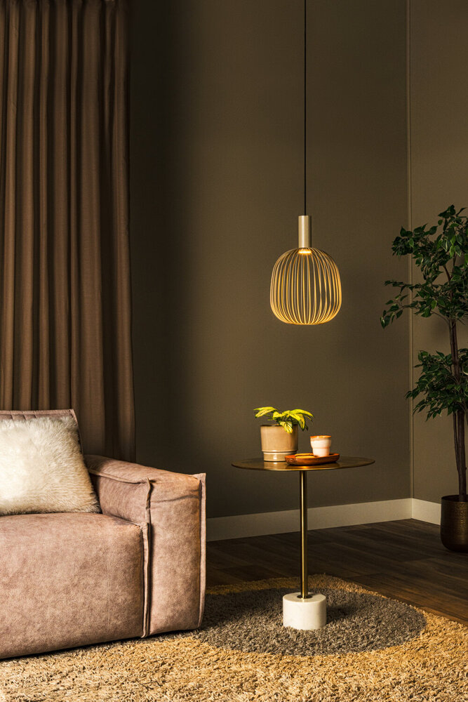 Lucide ESTEREL - Hanglamp - Ø 25 cm - 1xGU10 (MR11) - Taupe - Essential