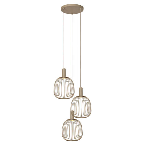 Lucide ESTEREL - Hanglamp - 3xGU10 (MR11) - Taupe - Essential