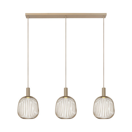 Lucide ESTEREL - Hanglamp - 3xGU10 (MR11) - Taupe - Essential Lucide ESTEREL - Hanglamp - 3xGU10 (MR11) - Taupe - Essential