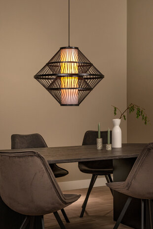 Lucide PASQUINO - Hanglamp - Ø 60 cm - 1xE27 - Zwart - Essential Lucide PASQUINO - Hanglamp - Ø 60 cm - 1xE27 - Zwart - Essential