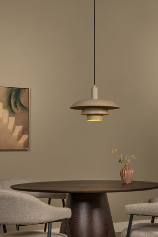 Lucide BRUNO - Hanglamp - Ø 38 cm - 1xE27 - Taupe - Essential Lucide BRUNO - Hanglamp - Ø 38 cm - 1xE27 - Taupe - Essential