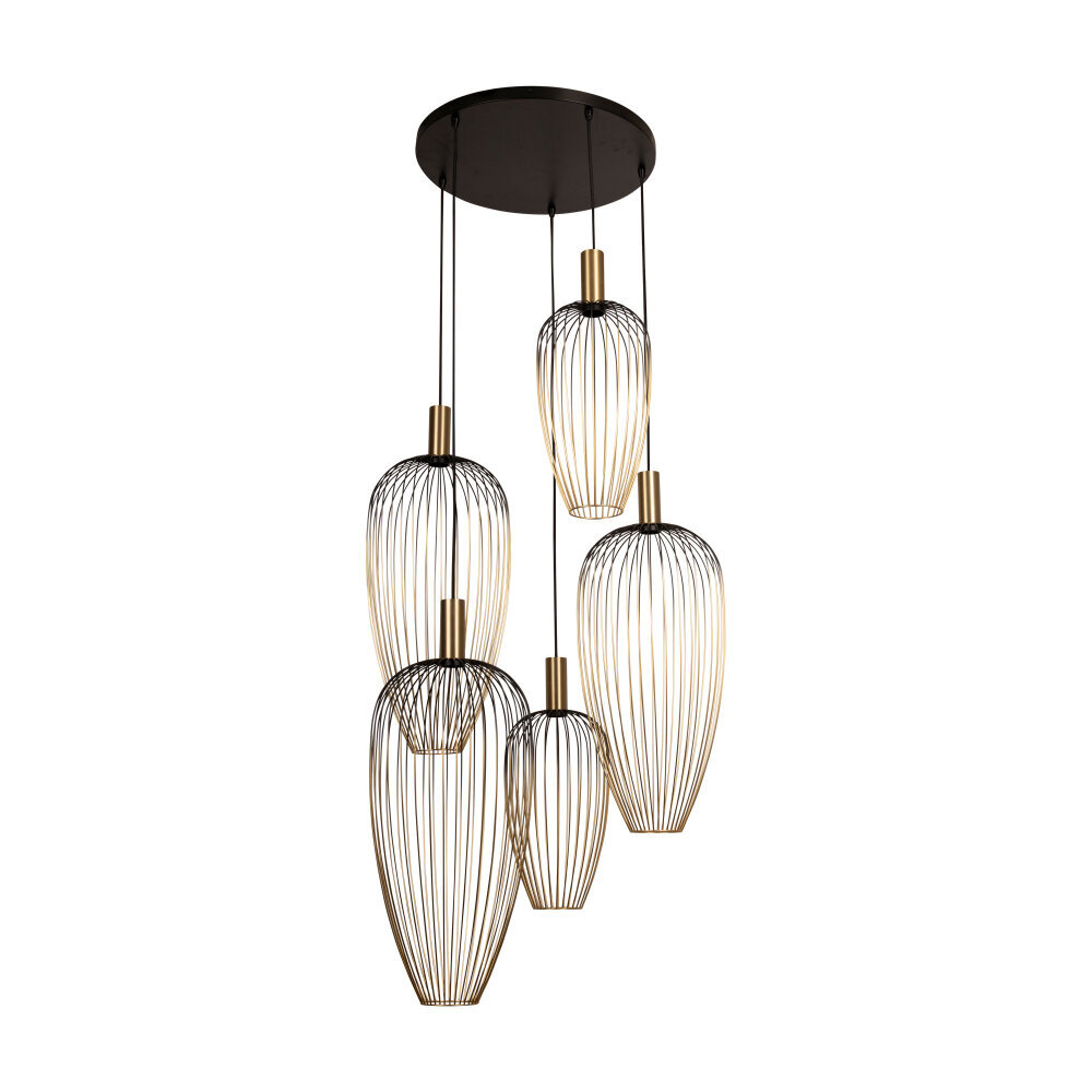 Lucide AURELIE - Hanglamp - 5xGU10 (MR11) - Geschikt voor vide en hoge plafonds - Goud - Vibes