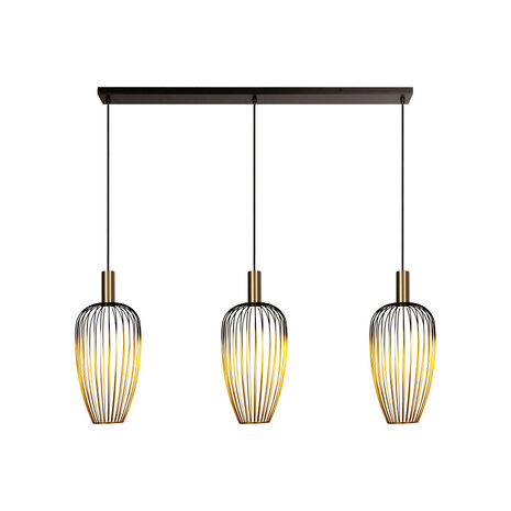 Lucide AURELIE - Hanglamp - 3xGU10 (MR11) - Goud - Vibes Lucide AURELIE - Hanglamp - 3xGU10 (MR11) - Goud - Vibes