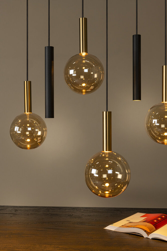Lucide JOSIANE - Hanglamp - 7xG9 - Zwart - Vibes