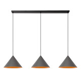 Lucide SPITZE - Hanglamp - 3xE27 - Grijs - Vibes