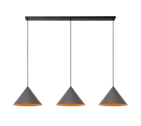 Lucide SPITZE - Hanglamp - 3xE27 - Grijs - Vibes