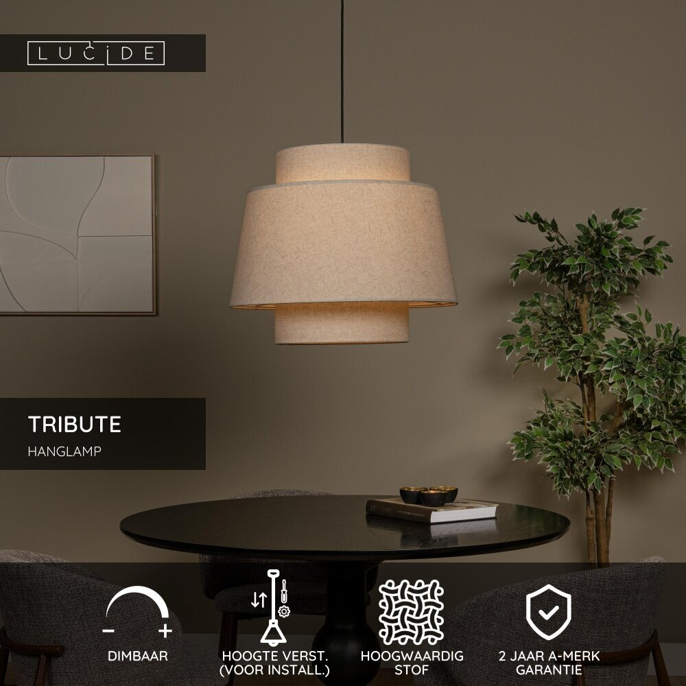 Lucide TRIBUTE - Hanglamp - Ø 60 cm - 1xE27 - Beige