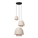 Lucide TRIBUTE - Hanglamp - Ø 76 cm - 3xE27 - Geschikt voor vide en hoge plafonds - Beige