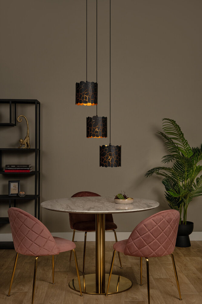 Lucide ALMELO - Hanglamp - 3xE27 - Zwart