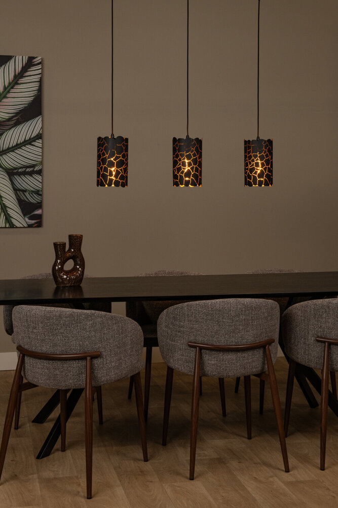 Lucide ALMELO - Hanglamp - 3xE27 - Zwart