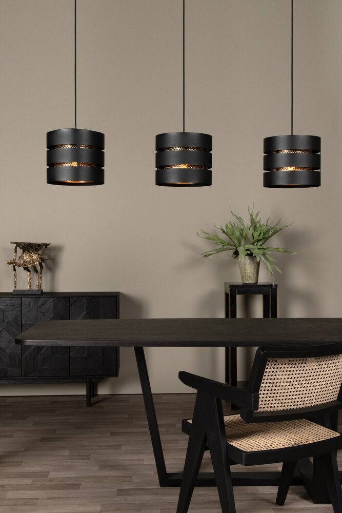 Lucide ROSAS - Hanglamp - 3xE27 - Zwart