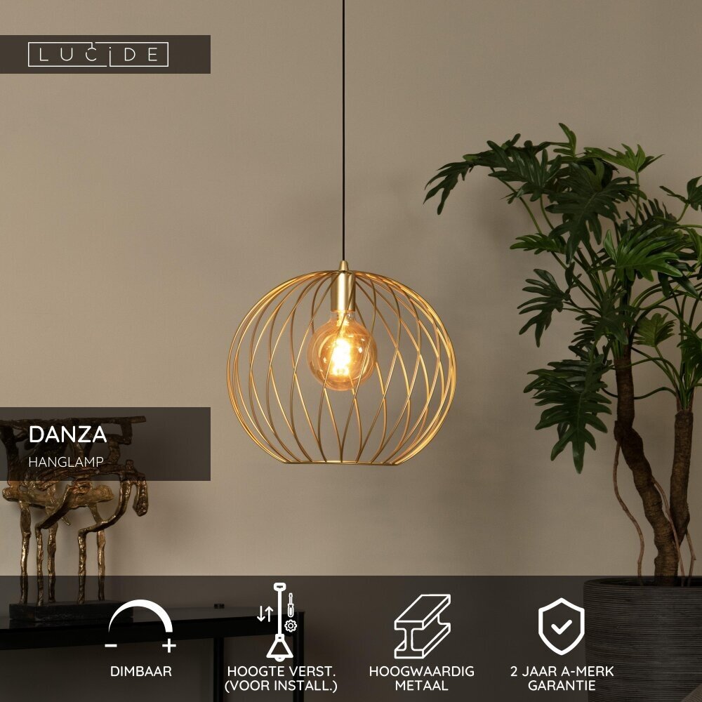 Lucide DANZA - Hanglamp - Ø 40 cm - 1xE27 - Mat Goud / Messing