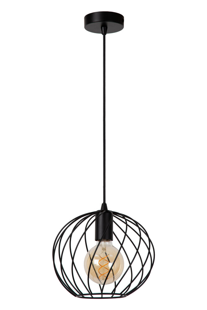 Lucide DANZA - Hanglamp - Ø 25 cm - 1xE27 - Zwart Lucide DANZA - Hanglamp - Ø 25 cm - 1xE27 - Zwart