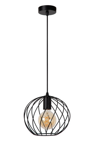 Lucide DANZA - Hanglamp - Ø 25 cm - 1xE27 - Zwart Lucide DANZA - Hanglamp - Ø 25 cm - 1xE27 - Zwart