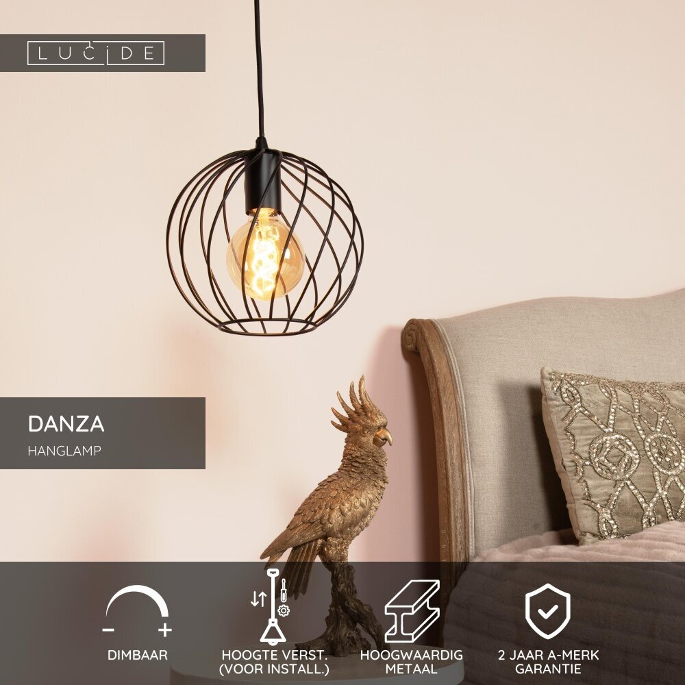 Lucide DANZA - Hanglamp - Ø 25 cm - 1xE27 - Zwart Lucide DANZA - Hanglamp - Ø 25 cm - 1xE27 - Zwart