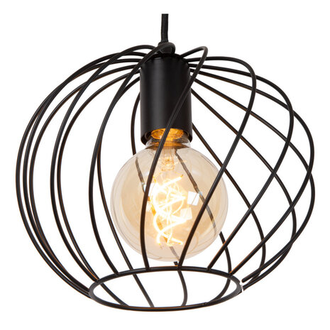 Lucide DANZA - Hanglamp - Ø 25 cm - 1xE27 - Zwart Lucide DANZA - Hanglamp - Ø 25 cm - 1xE27 - Zwart