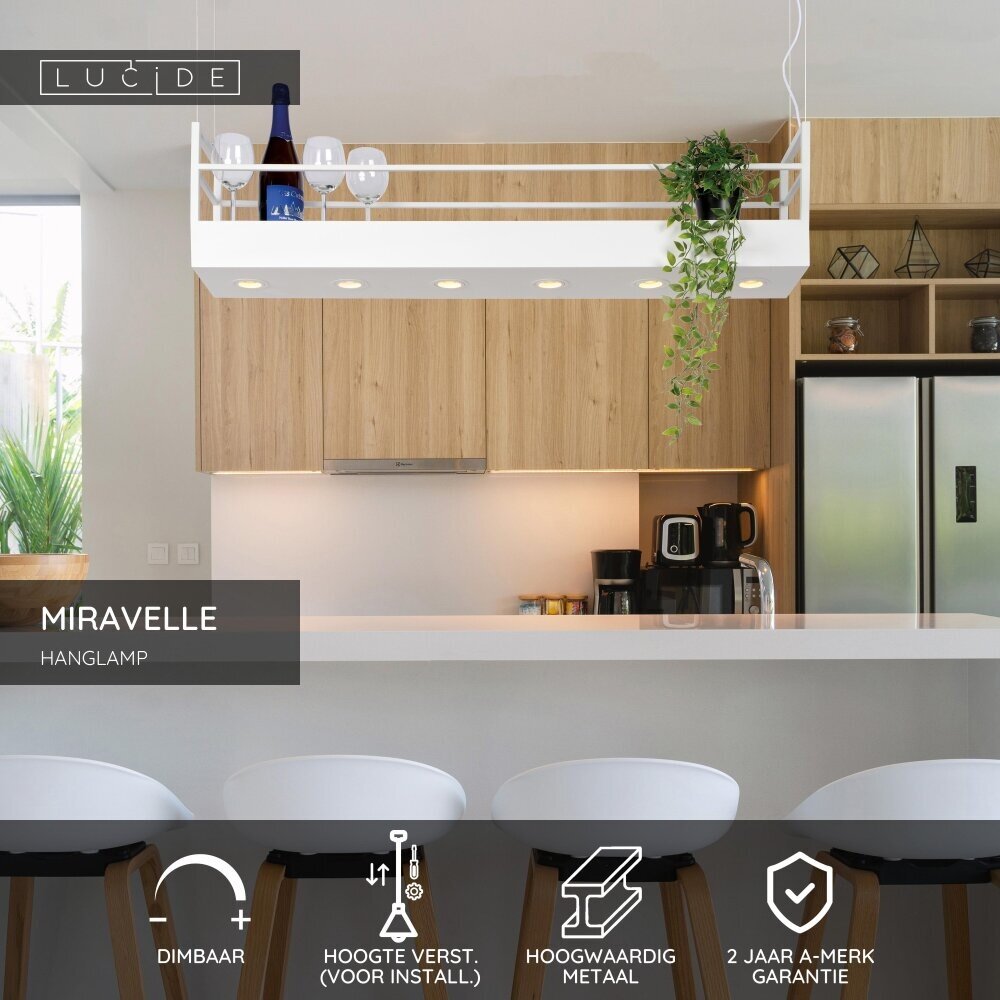 Lucide MIRAVELLE - Hanglamp - 6xGU10 (MR16) - Wit Lucide MIRAVELLE - Hanglamp - 6xGU10 (MR16) - Wit
