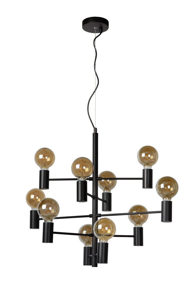 Lucide LEANNE - Hanglamp - Ø 65 cm - 10xE27 - Zwart Lucide LEANNE - Hanglamp - Ø 65 cm - 10xE27 - Zwart