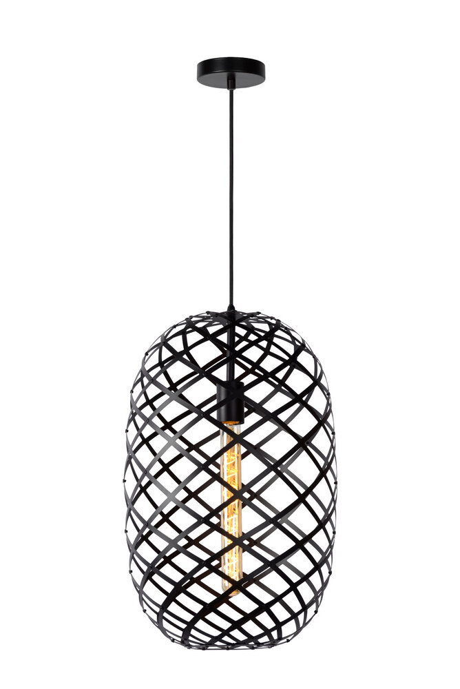 Lucide WOLFRAM - Hanglamp - Ø 32 cm - 1xE27 - Zwart Lucide WOLFRAM - Hanglamp - Ø 32 cm - 1xE27 - Zwart