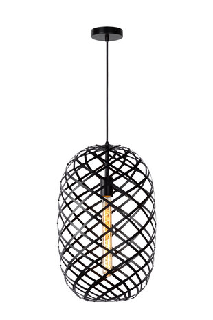 Lucide WOLFRAM - Hanglamp - Ø 32 cm - 1xE27 - Zwart Lucide WOLFRAM - Hanglamp - Ø 32 cm - 1xE27 - Zwart